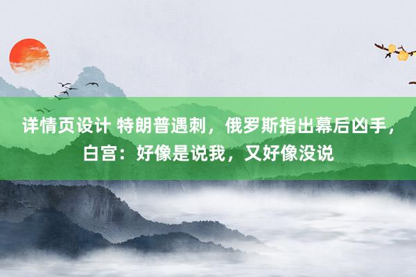 详情页设计 特朗普遇刺，俄罗斯指出幕后凶手，白宫：好像是说我，又好像没说